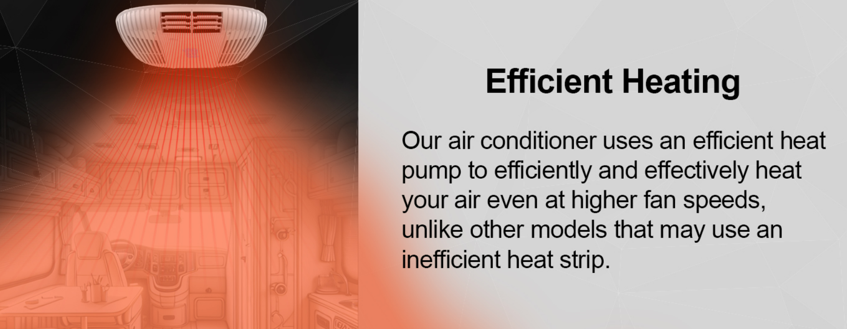 RecPro efficient heating graphic explaining heat pump operation