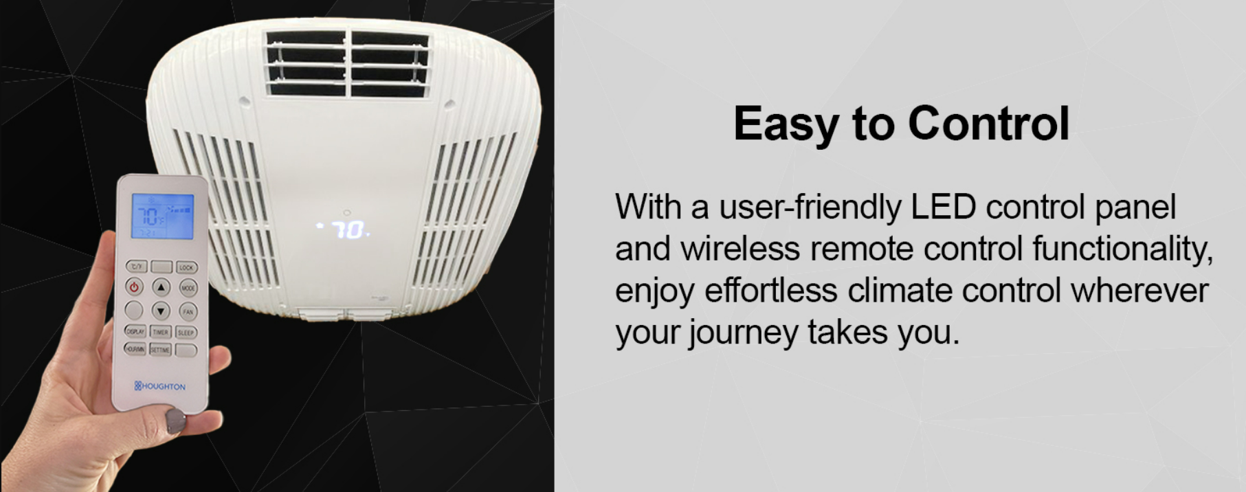 RecPro RV air conditioner LED control panel and wireless remote control