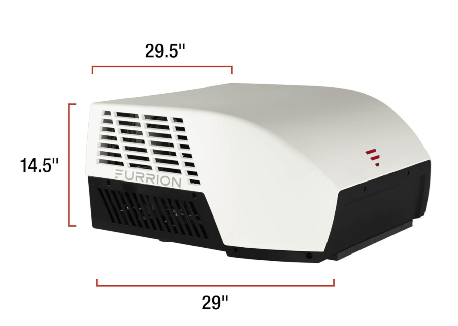 Furrion Chill Cube dimensions showing 29 inch length 29.5 inch width and 14.5 inch height