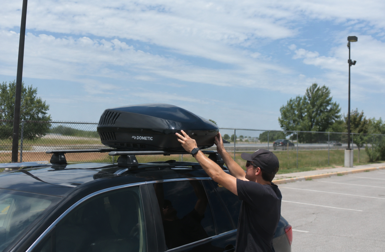 Dometic Blizzard NXT 15K BTU Black RV Air Conditioner installed on fifth wheel roof