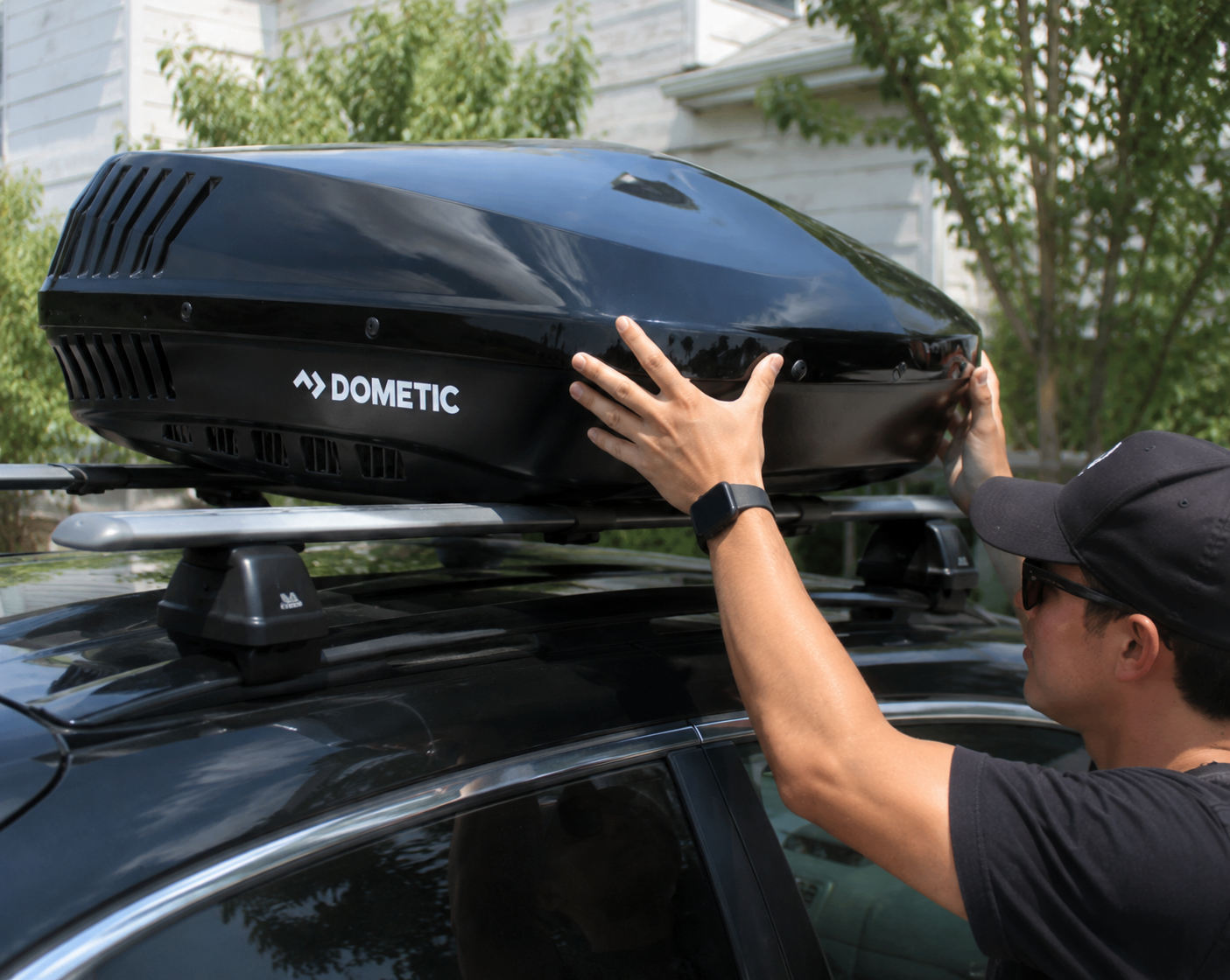 Dometic Blizzard NXT 15K BTU Black RV Air Conditioner installed on fifth wheel roof